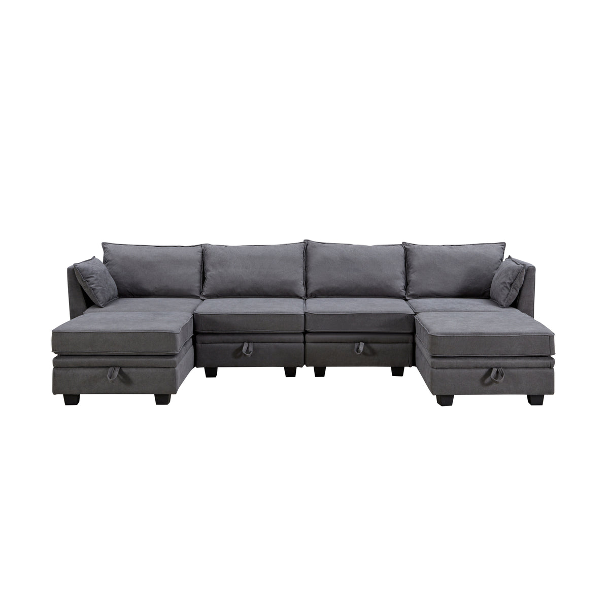 variant-group:rf-n711wy000363aad|Roomfitters Modern Large U-Shape Modular Sectional Sofa, Convertible Sofa Bed with Reversible Chaise for Living Room, Storage Seat, Dark Grey