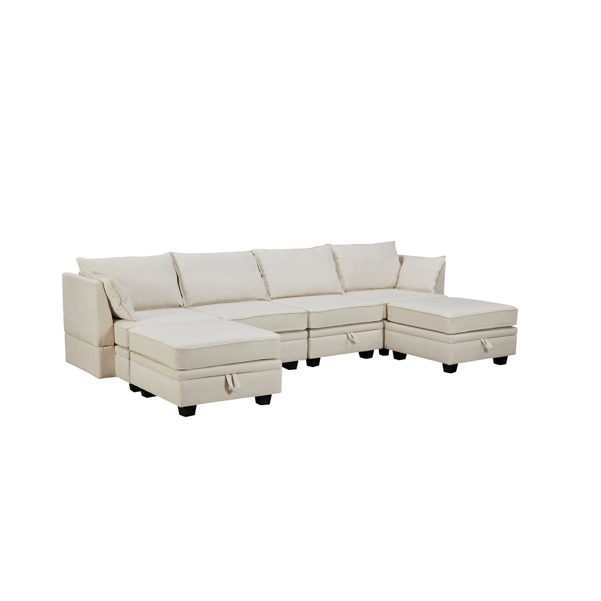 variant-group:rf-n711wy000363aaa|Roomfitters Modern Large U-Shape Modular Sectional Sofa, Convertible Sofa Bed with Reversible Chaise for Living Room, Storage Seat, Beige