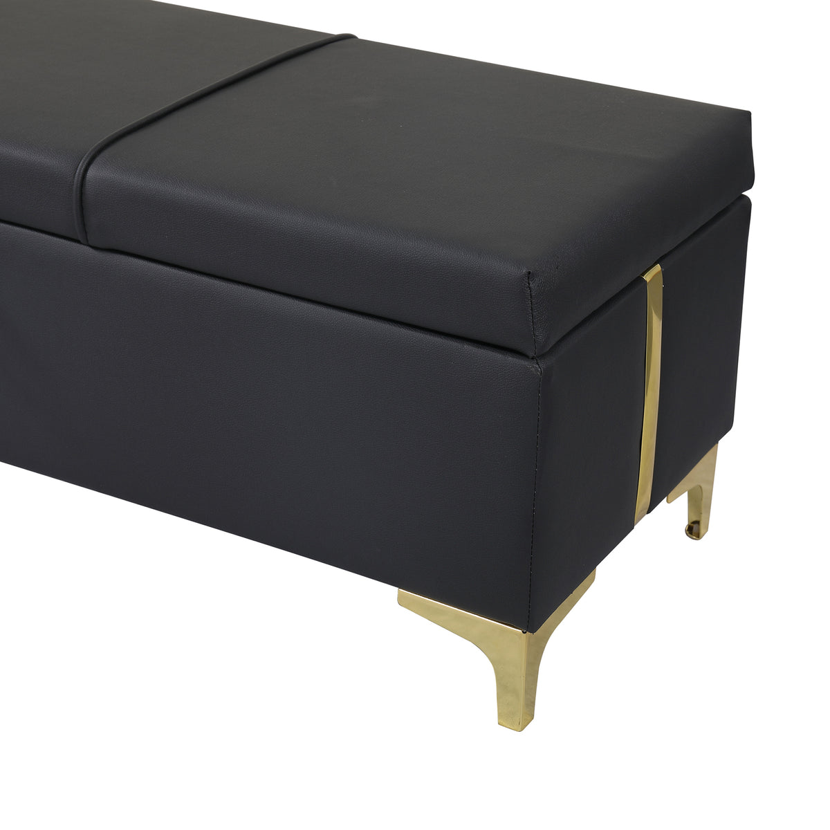 variant-group:rf-n733p207788b|Roomfitters Elegant Upholstered Storage Ottoman Bench with Metal Legs for Bedroom or Living Room, Fully Assembled Except Legs, Black