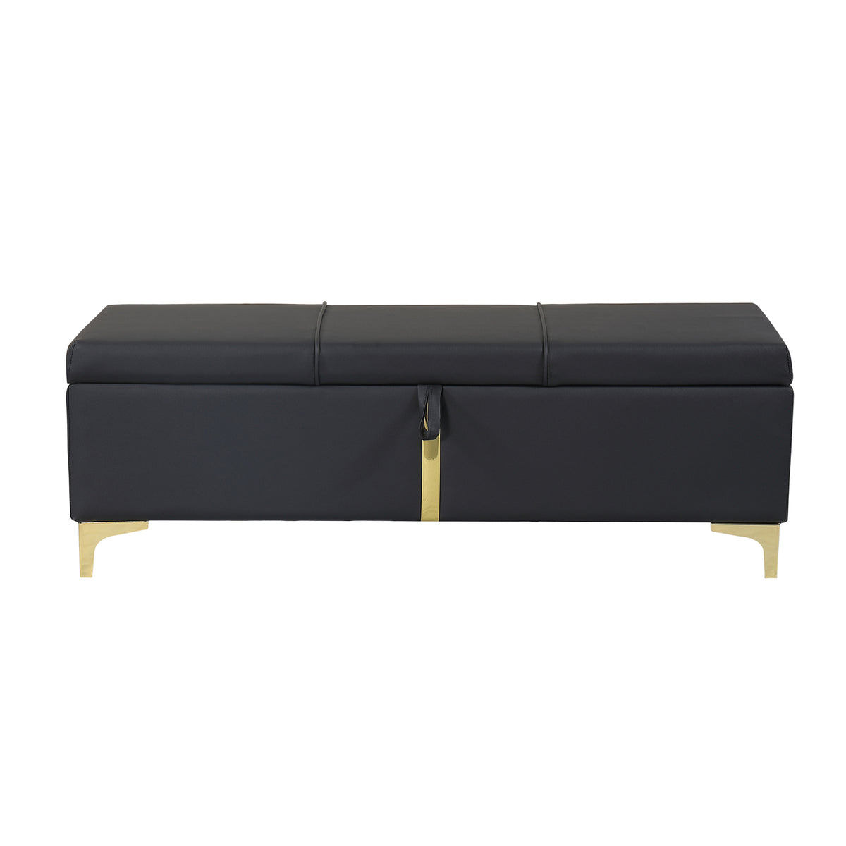 variant-group:rf-n733p207788b|Roomfitters Elegant Upholstered Storage Ottoman Bench with Metal Legs for Bedroom or Living Room, Fully Assembled Except Legs, Black