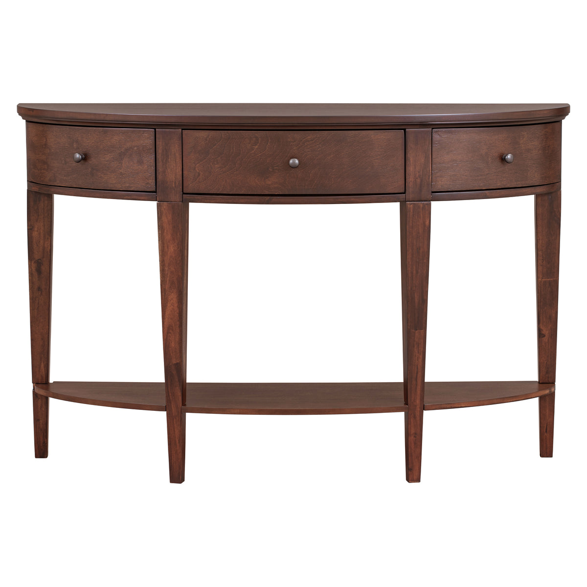 variant-group:rf-n711wf312995aad|Roomfitters Modern Curved Console Table with 3 Drawers and 1 Shelf, Perfect for Hallway, Entryway, or Living Room, Offering Modern Elegance and Practical Storage, Espresso