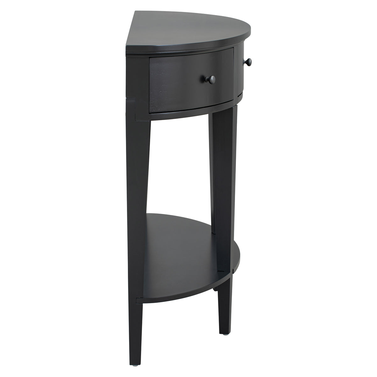variant-group:rf-n711wf312995aab|Roomfitters Modern Curved Console Table with 3 Drawers and 1 Shelf, Ideal for Hallway, Entryway, or Living Room, Providing Stylish Storage with a Contemporary Flair, Black