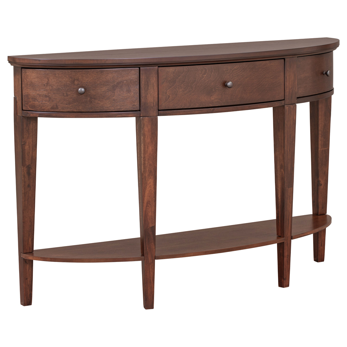 variant-group:rf-n711wf312995aad|Roomfitters Modern Curved Console Table with 3 Drawers and 1 Shelf, Perfect for Hallway, Entryway, or Living Room, Offering Modern Elegance and Practical Storage, Espresso