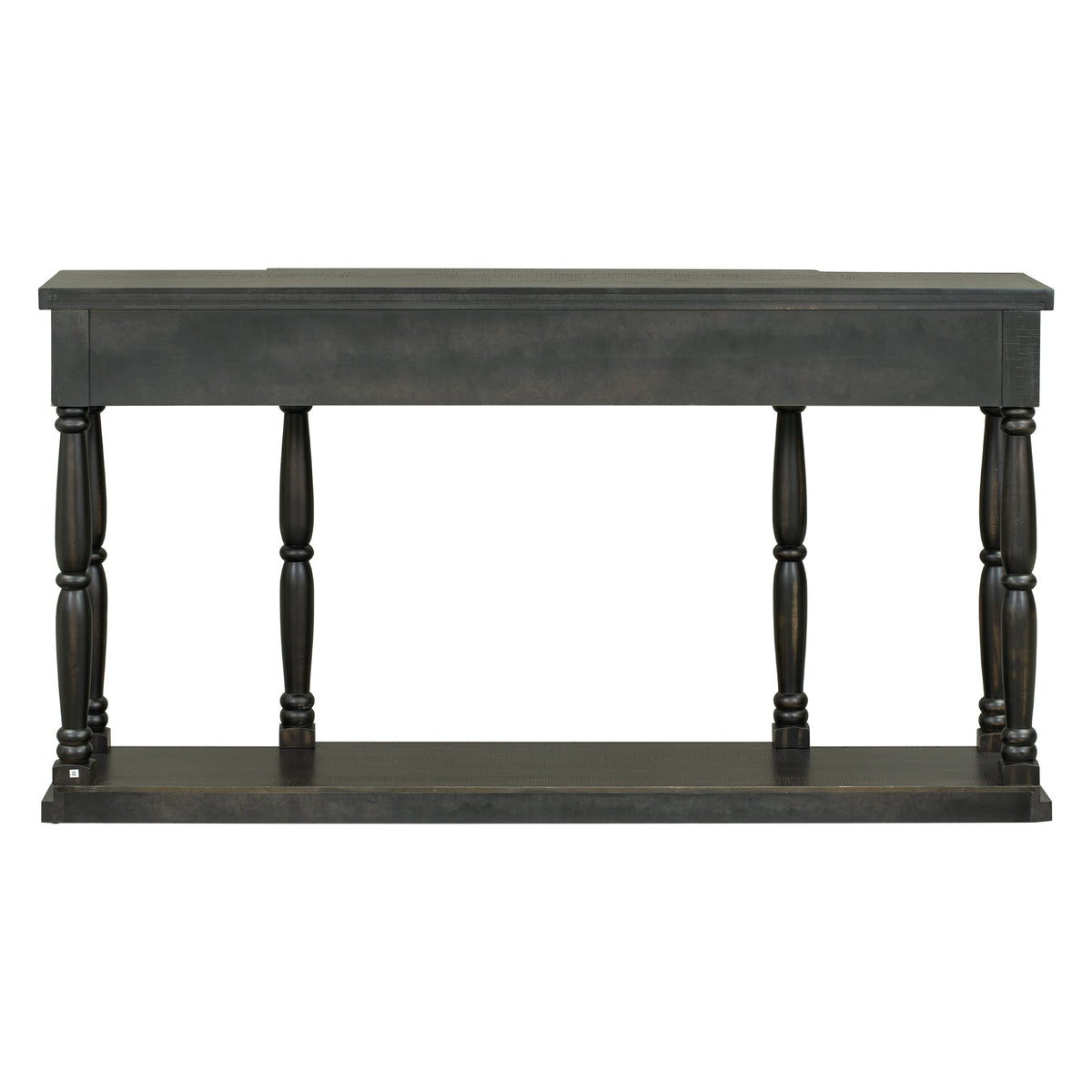 Roomfitters Retro Console Table with 4 Storage Drawers and Shelf, Entryway Table for Hallway, Antique Black Roomfitters