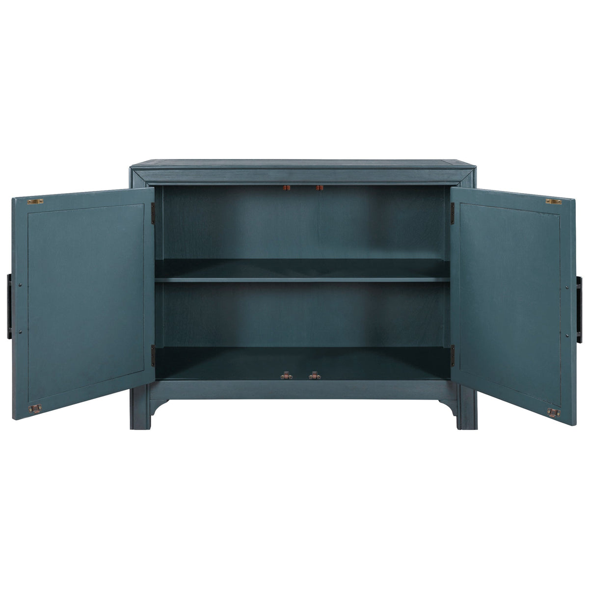Roomfitters 40" Modern Storage Cabinet with Unique Doors, Adjustable Shelf, Sideboard for Living Room, Antique Blue Roomfitters