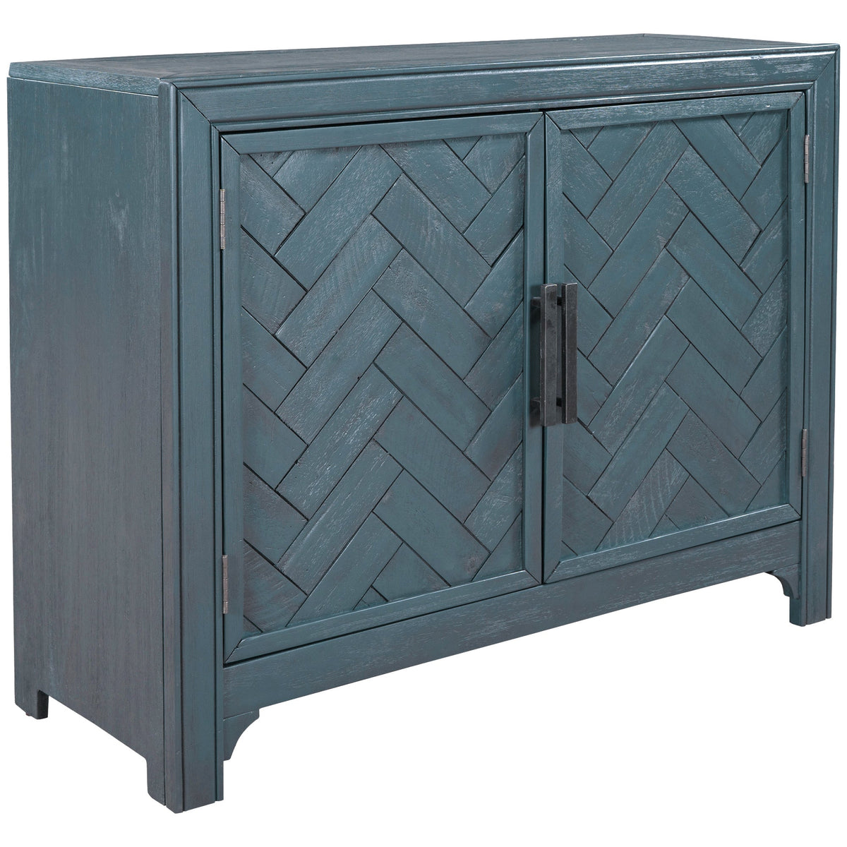 Roomfitters 40" Modern Storage Cabinet with Unique Doors, Adjustable Shelf, Sideboard for Living Room, Antique Blue Roomfitters