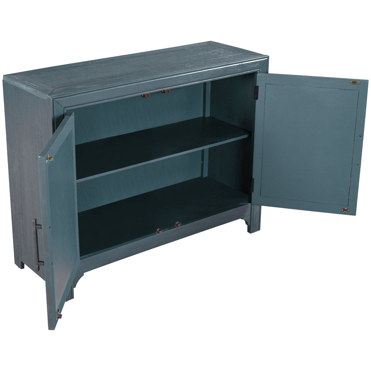 Roomfitters 40" Modern Storage Cabinet with Unique Doors, Adjustable Shelf, Sideboard for Living Room, Antique Blue Roomfitters