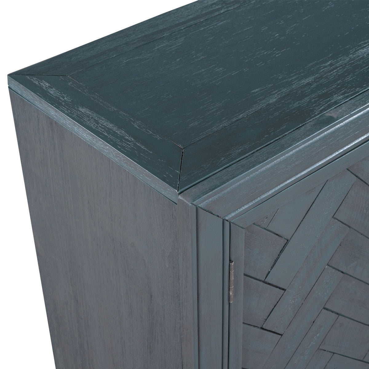 Roomfitters 40" Modern Storage Cabinet with Unique Doors, Adjustable Shelf, Sideboard for Living Room, Antique Blue Roomfitters