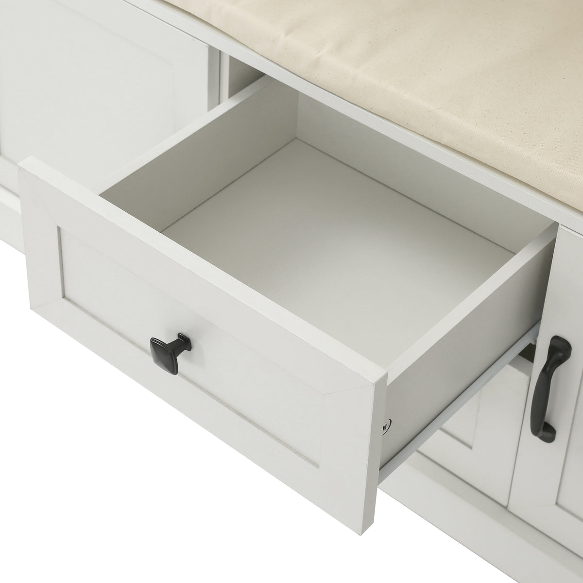 variant-group:rf-n724jy000112aaa|Roomfitters 3-in-1 Hall Tree with 3 Hooks, Entryway Coat Hanger and Storage Bench, 47.2" Organizer for Hallway, White