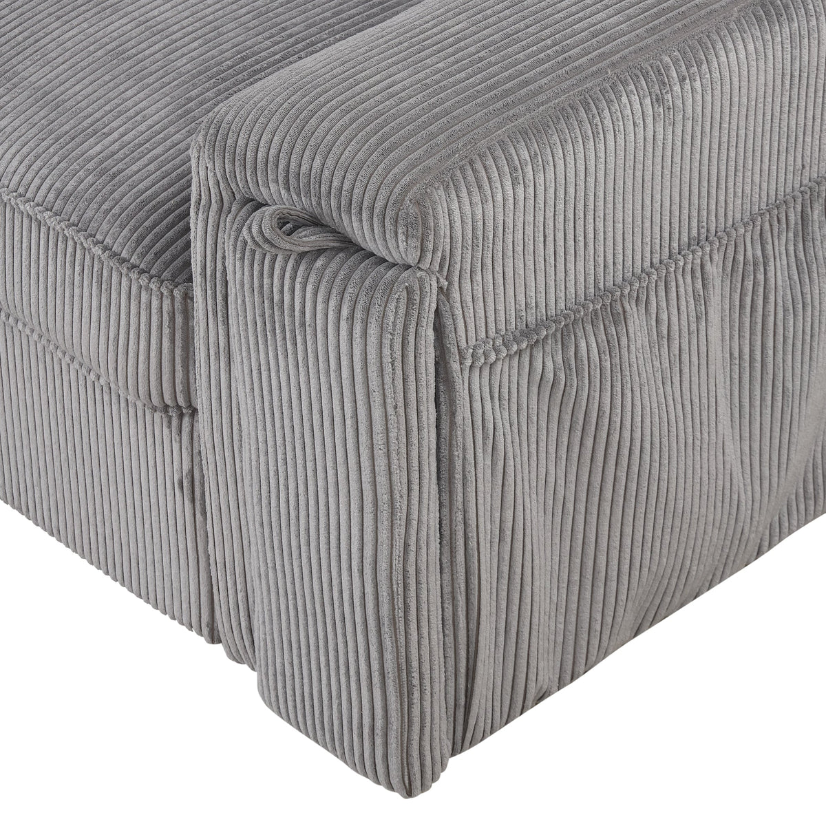 Roomfitters Upholstery Sleeper Sectional Sofa with Storage Bags and 2 Cup Holders on Arms, Gray Roomfitters