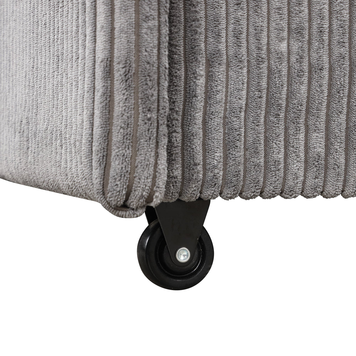 Roomfitters Upholstery Sleeper Sectional Sofa with Storage Bags and 2 Cup Holders on Arms, Gray Roomfitters