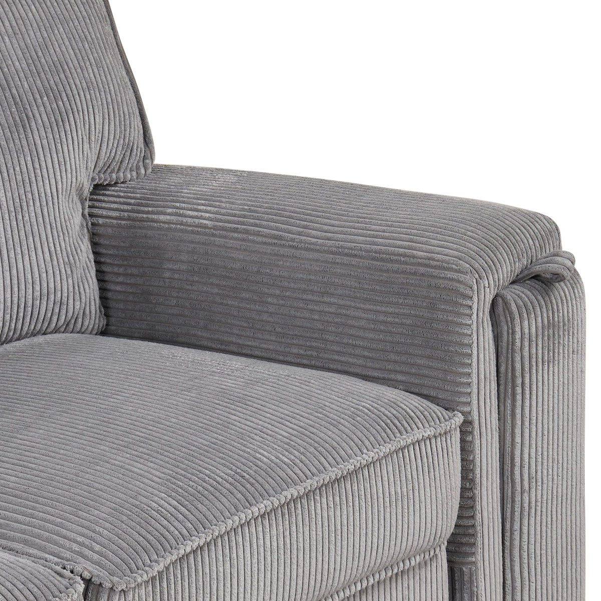Roomfitters Upholstery Sleeper Sectional Sofa with Storage Bags and 2 Cup Holders on Arms, Gray Roomfitters