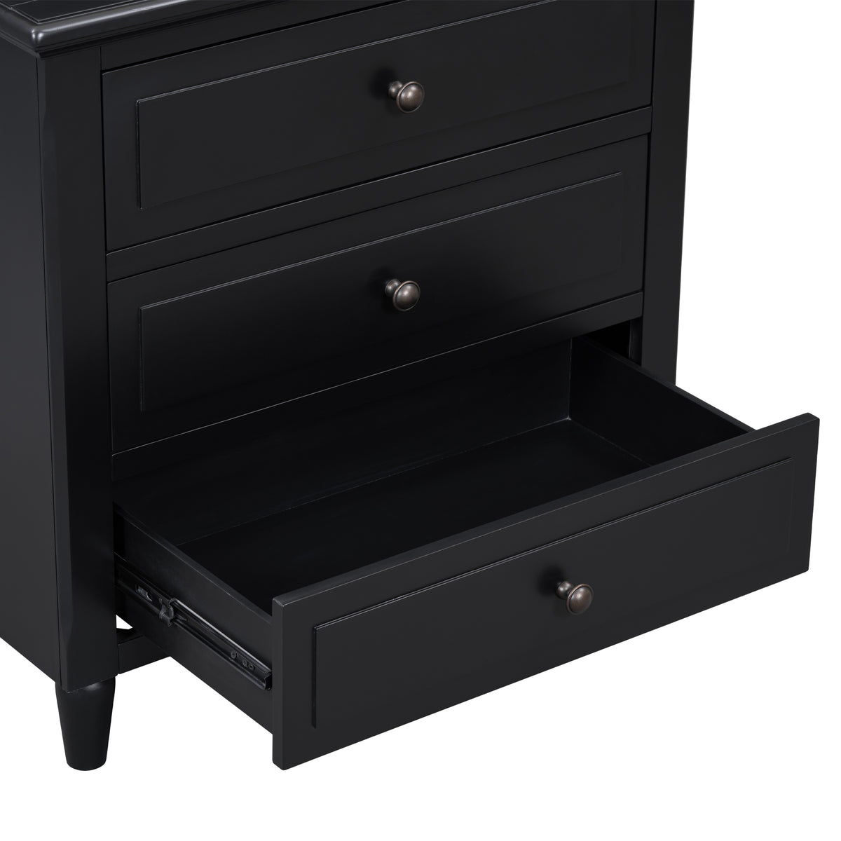 variant-group:rf-n711wf319366aab|Roomfitters 3-Drawer Nightstand Storage Wood Cabinet with Spacious Drawers for Bedroom or Living Room Organization, Durable and Stylish Design, Black