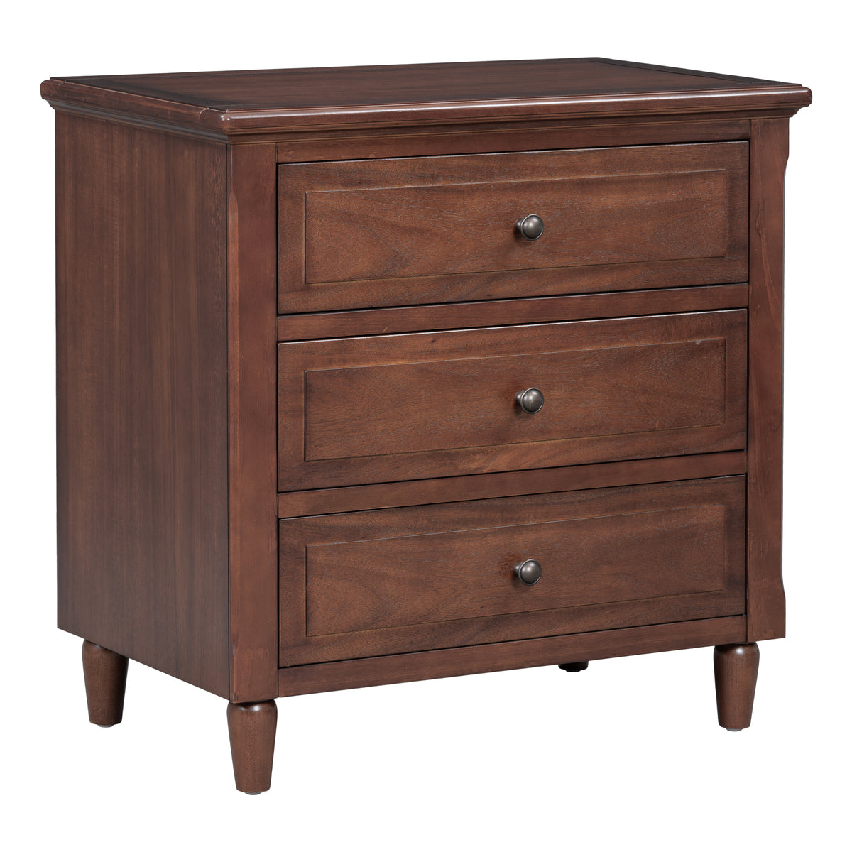 variant-group:rf-n711wf319366aad|Roomfitters 3-Drawer Nightstand Storage Wood Cabinet with Ample Storage for Bedroom or Living Room, Durable Wood Construction and Modern Style, Brown
