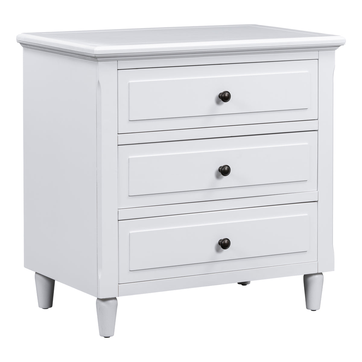 variant-group:rf-n711wf319366aak|Roomfitters 3-Drawer Nightstand Storage Wood Cabinet, Perfect for Bedroom or Living Room with Durable Wood Design and Ample Storage Space, White