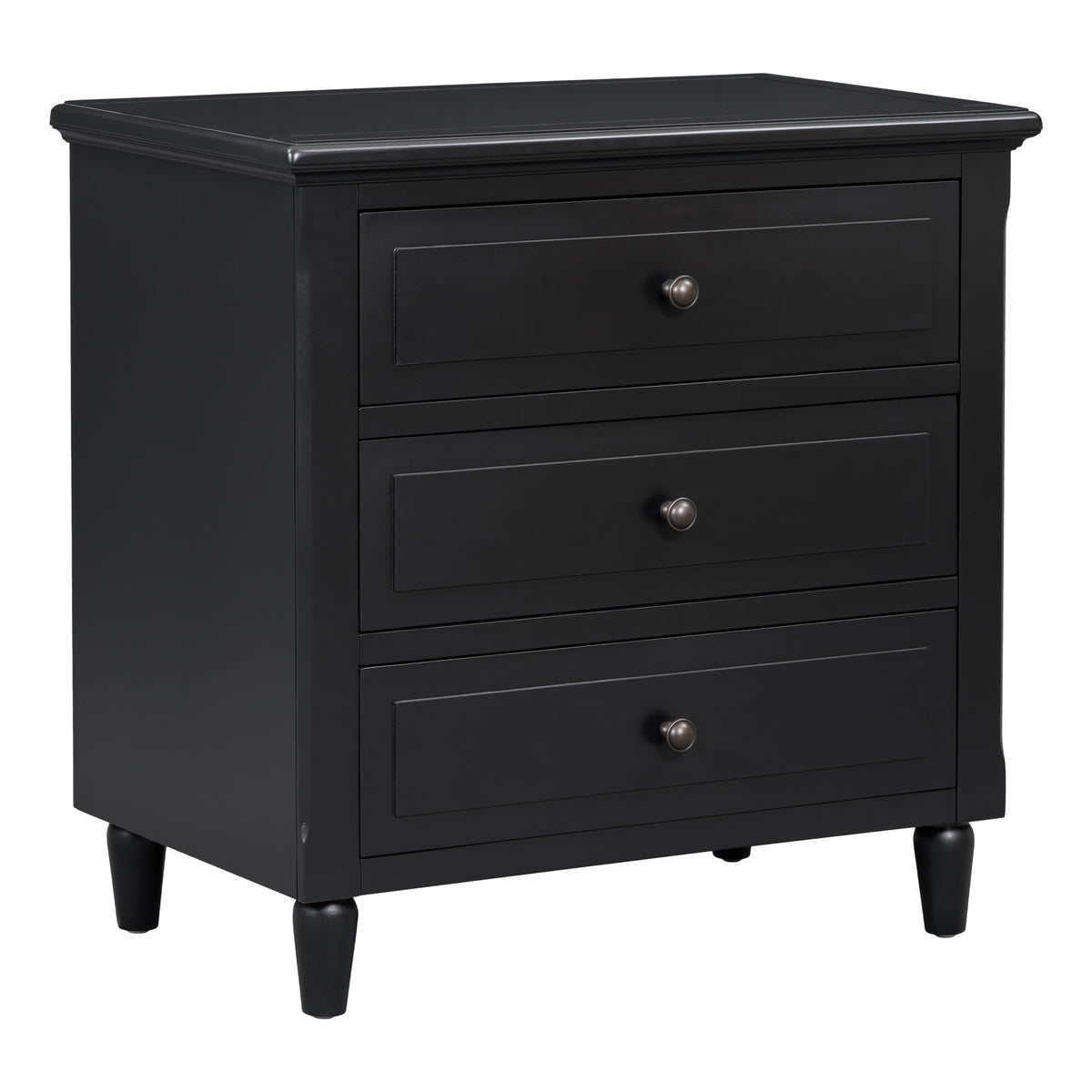 variant-group:rf-n711wf319366aab|Roomfitters 3-Drawer Nightstand Storage Wood Cabinet with Spacious Drawers for Bedroom or Living Room Organization, Durable and Stylish Design, Black