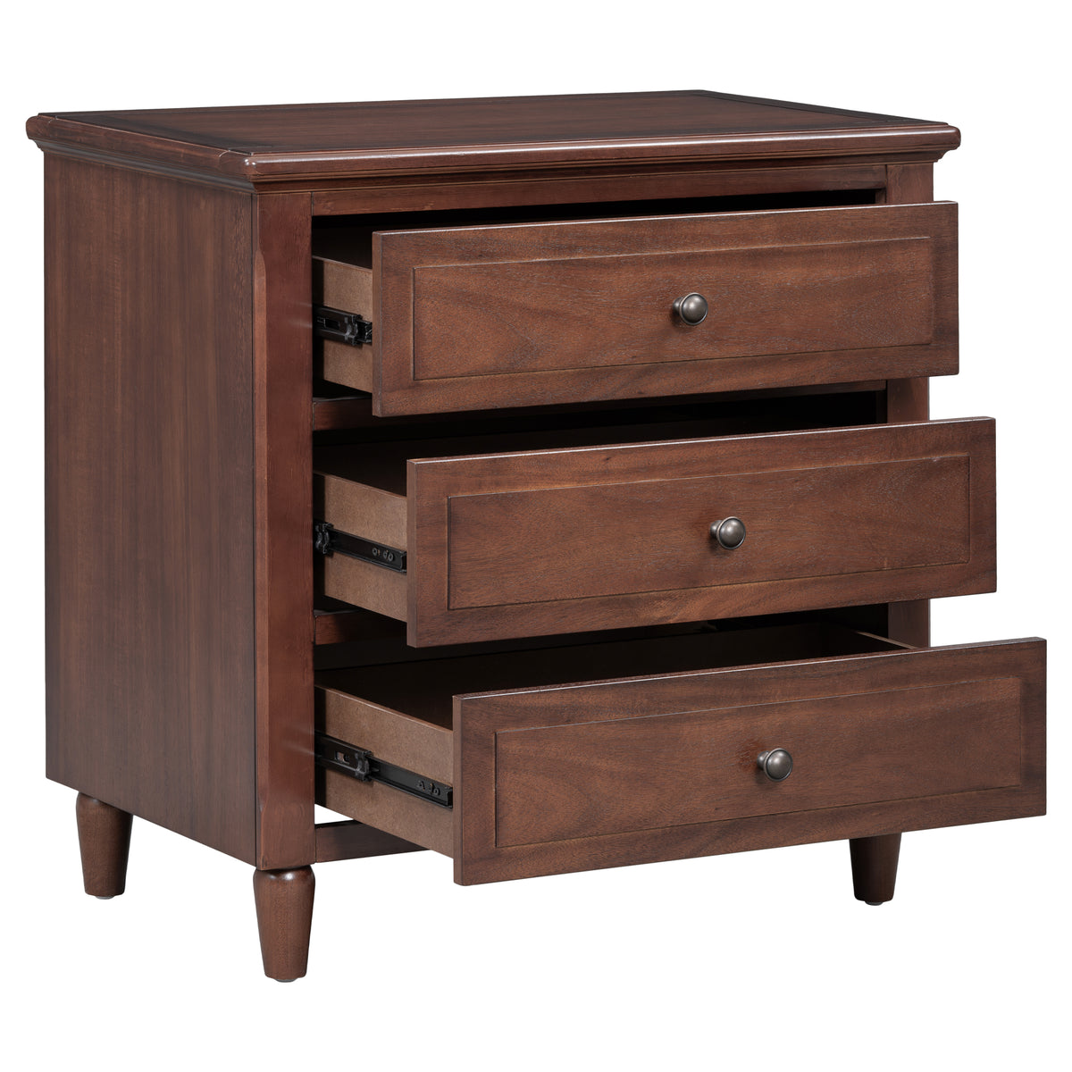 variant-group:rf-n711wf319366aad|Roomfitters 3-Drawer Nightstand Storage Wood Cabinet with Ample Storage for Bedroom or Living Room, Durable Wood Construction and Modern Style, Brown