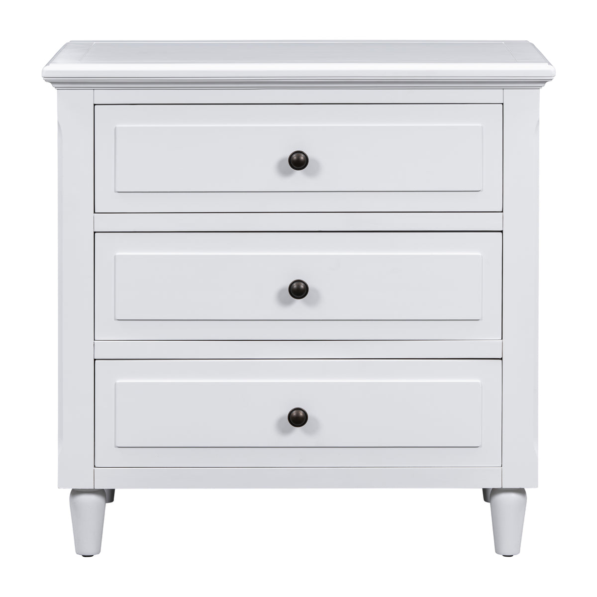 variant-group:rf-n711wf319366aak|Roomfitters 3-Drawer Nightstand Storage Wood Cabinet, Perfect for Bedroom or Living Room with Durable Wood Design and Ample Storage Space, White
