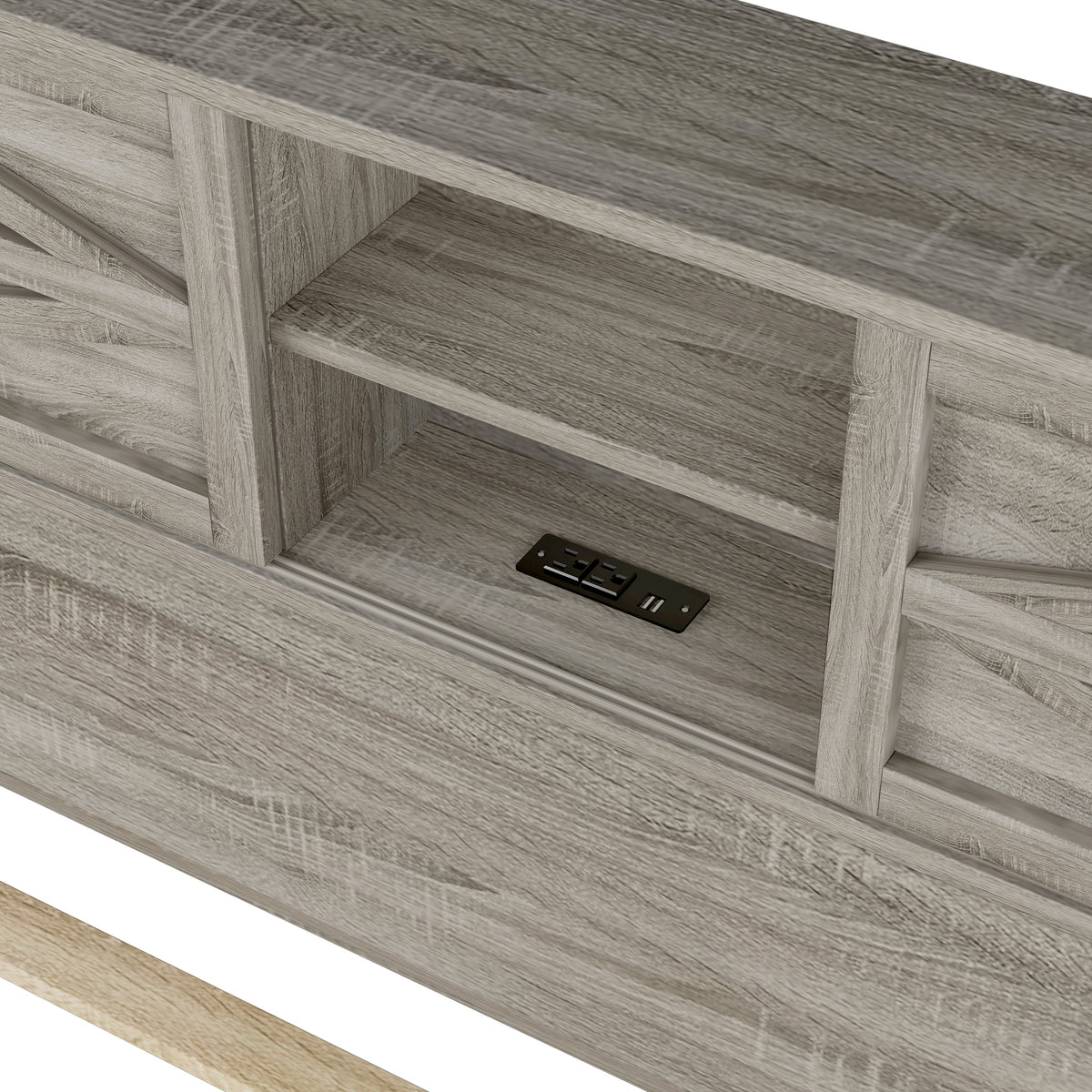 variant-group:rf-n733s369048g|Roomfitters 3 Piece Bedroom Set, Full Farmhouse Platform Bed with Sliding Headboard, Bedside Tables, Antique Gray