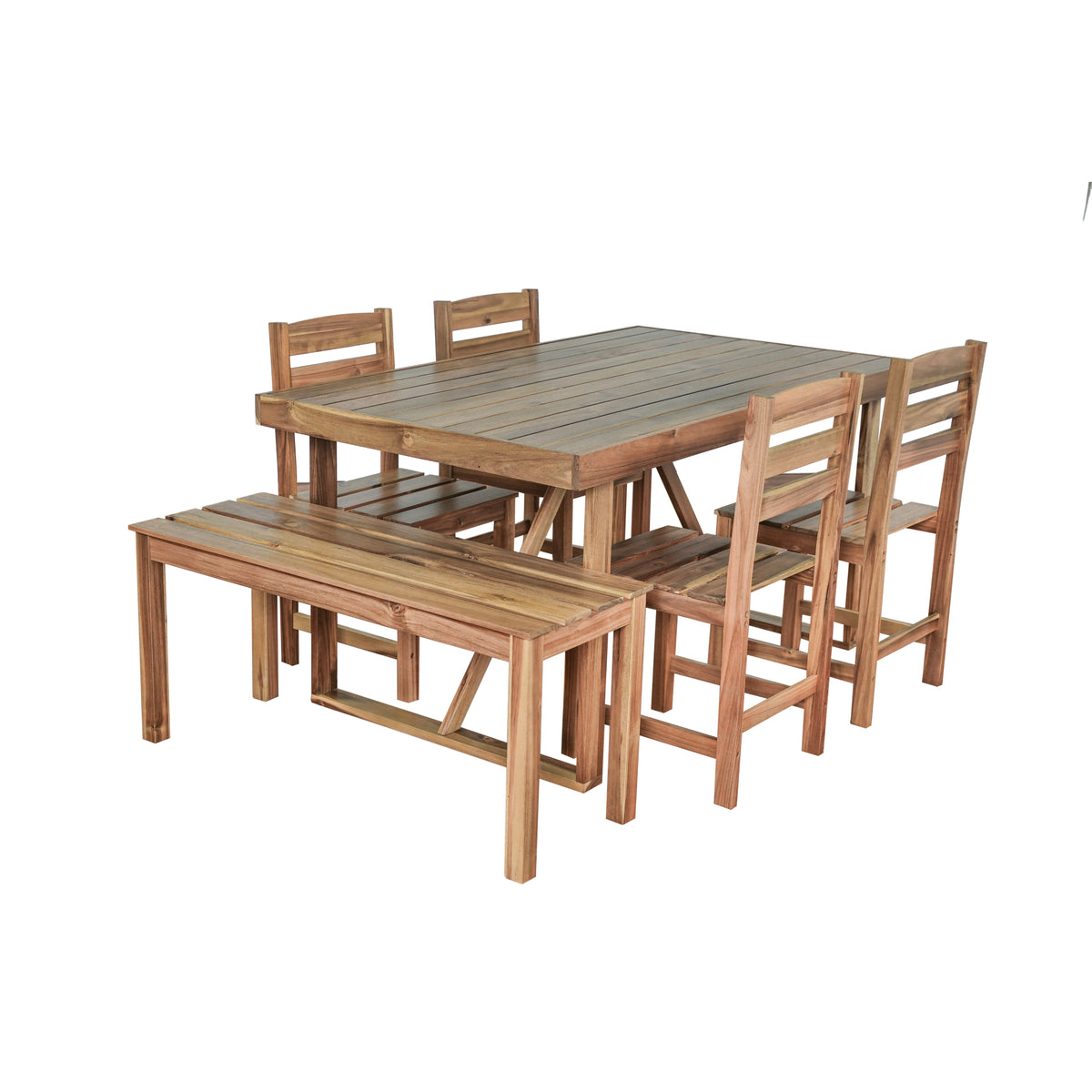 variant-group:rf-n711wy000432aaa|Roomfitters High-Quality Acacia Wood Outdoor Table and Chair Set for Patio, Balcony, Backyard, Natural Wood