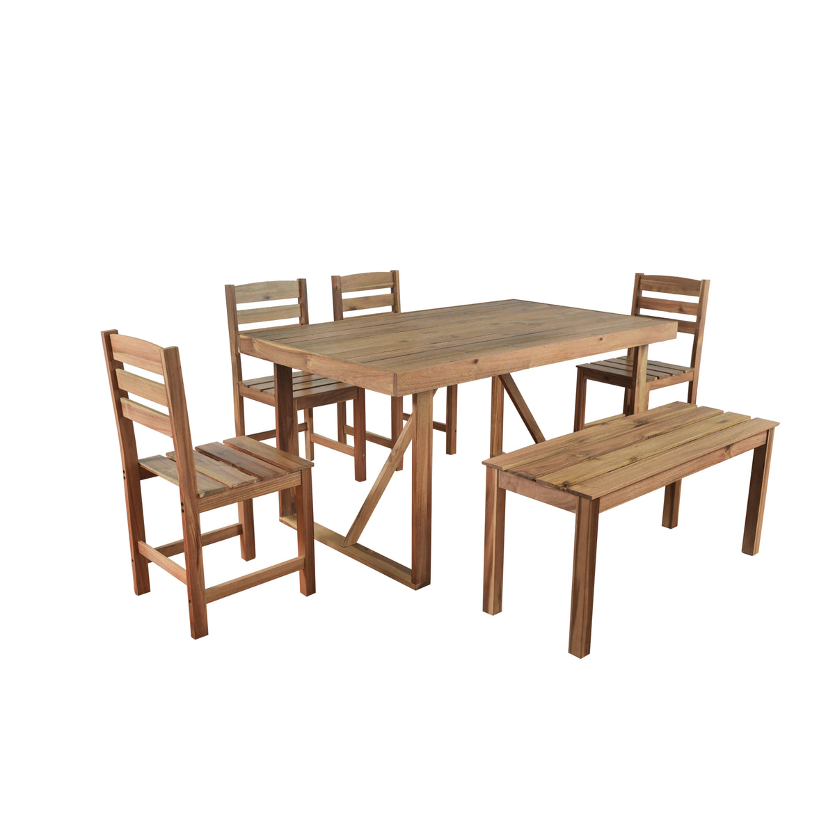 variant-group:rf-n711wy000432aaa|Roomfitters High-Quality Acacia Wood Outdoor Table and Chair Set for Patio, Balcony, Backyard, Natural Wood