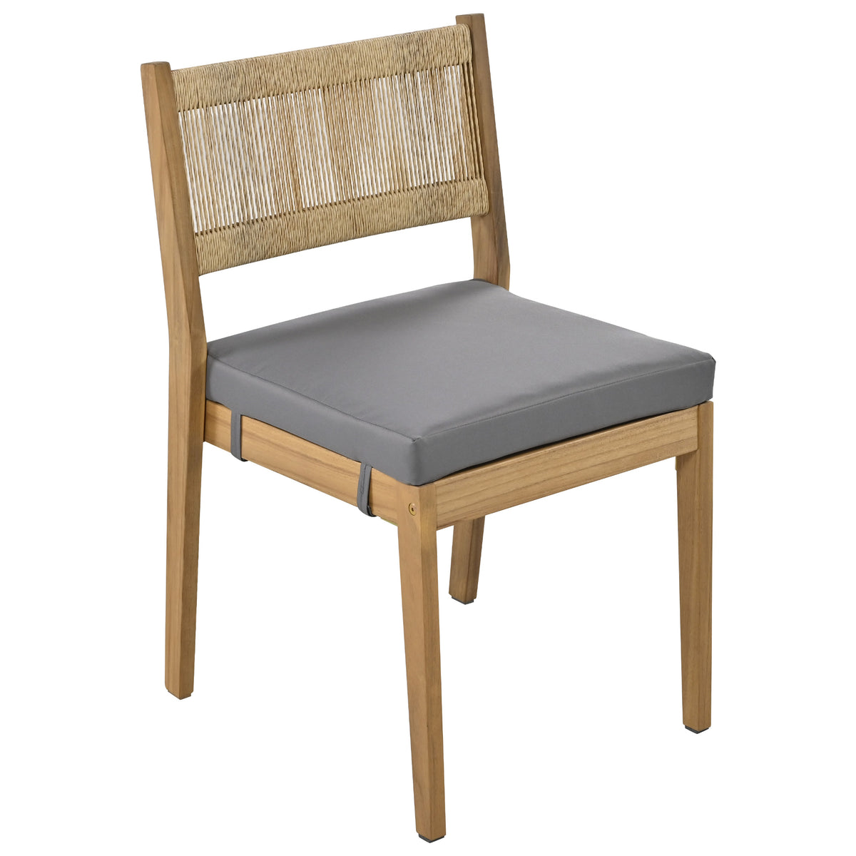 variant-group:rf-n711wy000393aae|Roomfitters Multi-Person Outdoor Acacia Wood Dining Table and Chair Set with Thick Cushions, Suitable for Balcony, Courtyard, Garden, Offering Durable and Comfortable Dining Solutions, Brown
