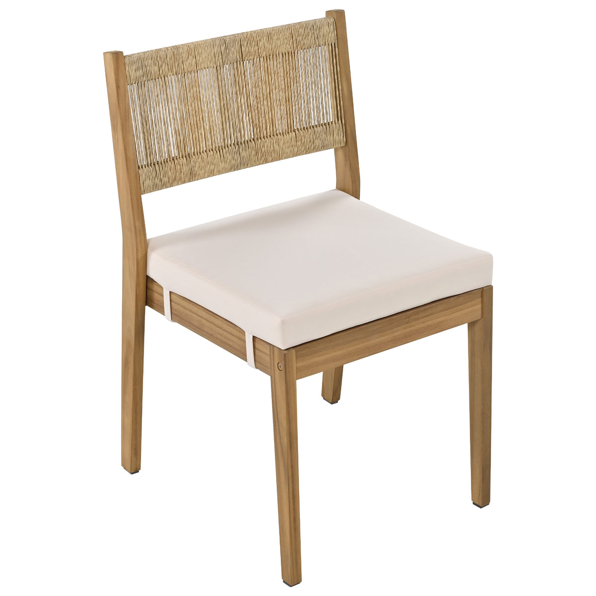 variant-group:rf-n711wy000393aaa|Roomfitters Outdoor Acacia Wood Dining Table and Chair Set with Thick Cushions, Patio Furniture for Garden, Beige