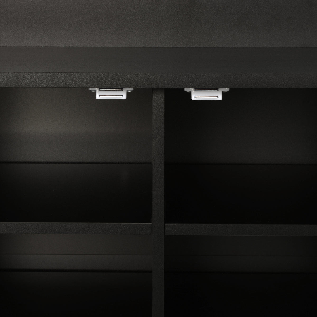 variant-group:rf-n724p264668b|Roomfitters 3-in-1 Entryway Bench with Coat Rack, Adjustable Shelves and 7 Hooks, 43.3" Hall Tree for Entrance or Living Room, Black