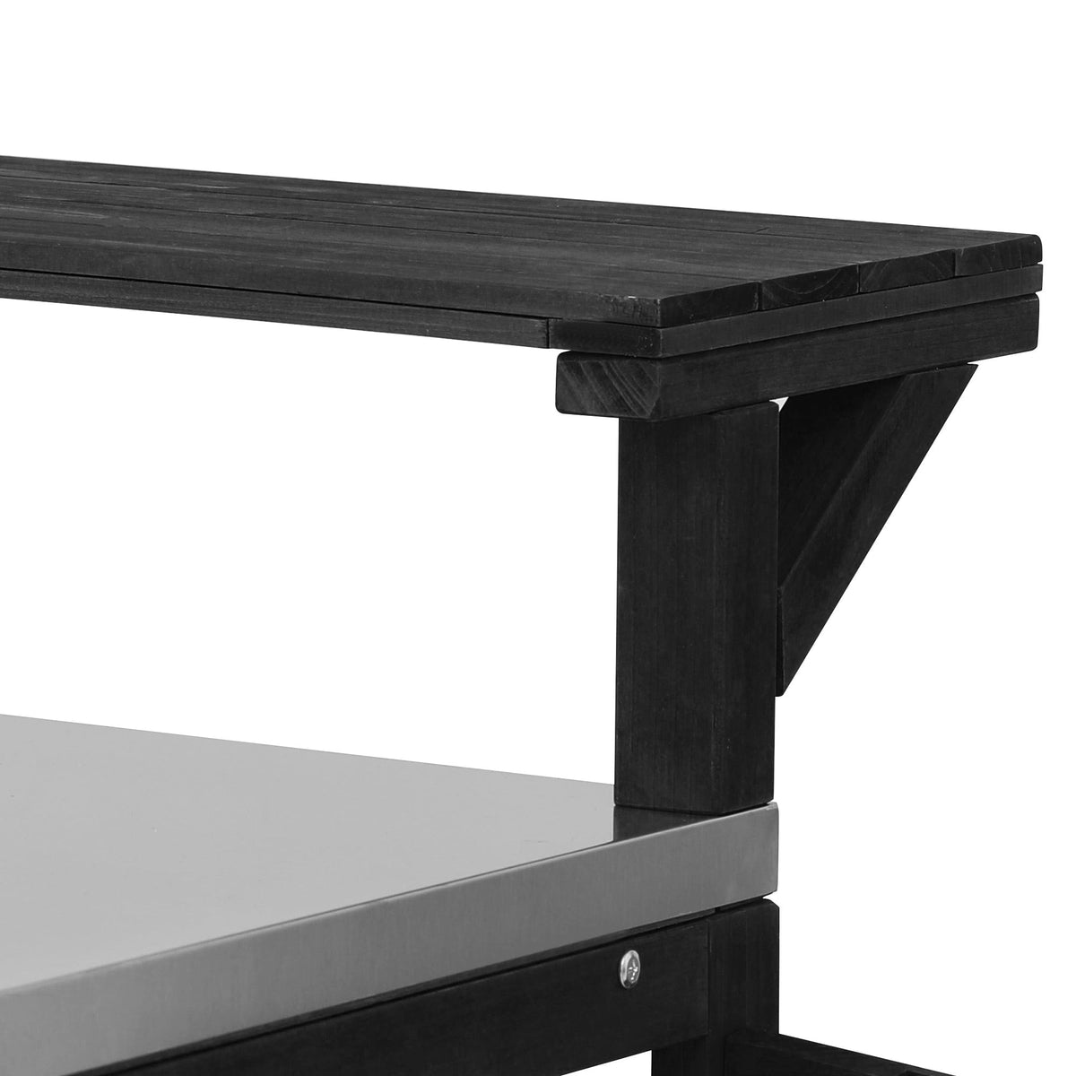 Roomfitters 56.5" Grill Cart, Outdoor Kitchen Island with Stainless Steel Top and Storage Cabinet, BBQ Prep Station, Black