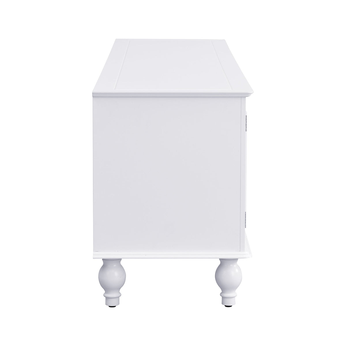 Roomfitters Modern TV Stand for up to 80 Inch TV, Entertainment Console with Drawers, Cabinets and Open Storage, White Roomfitters