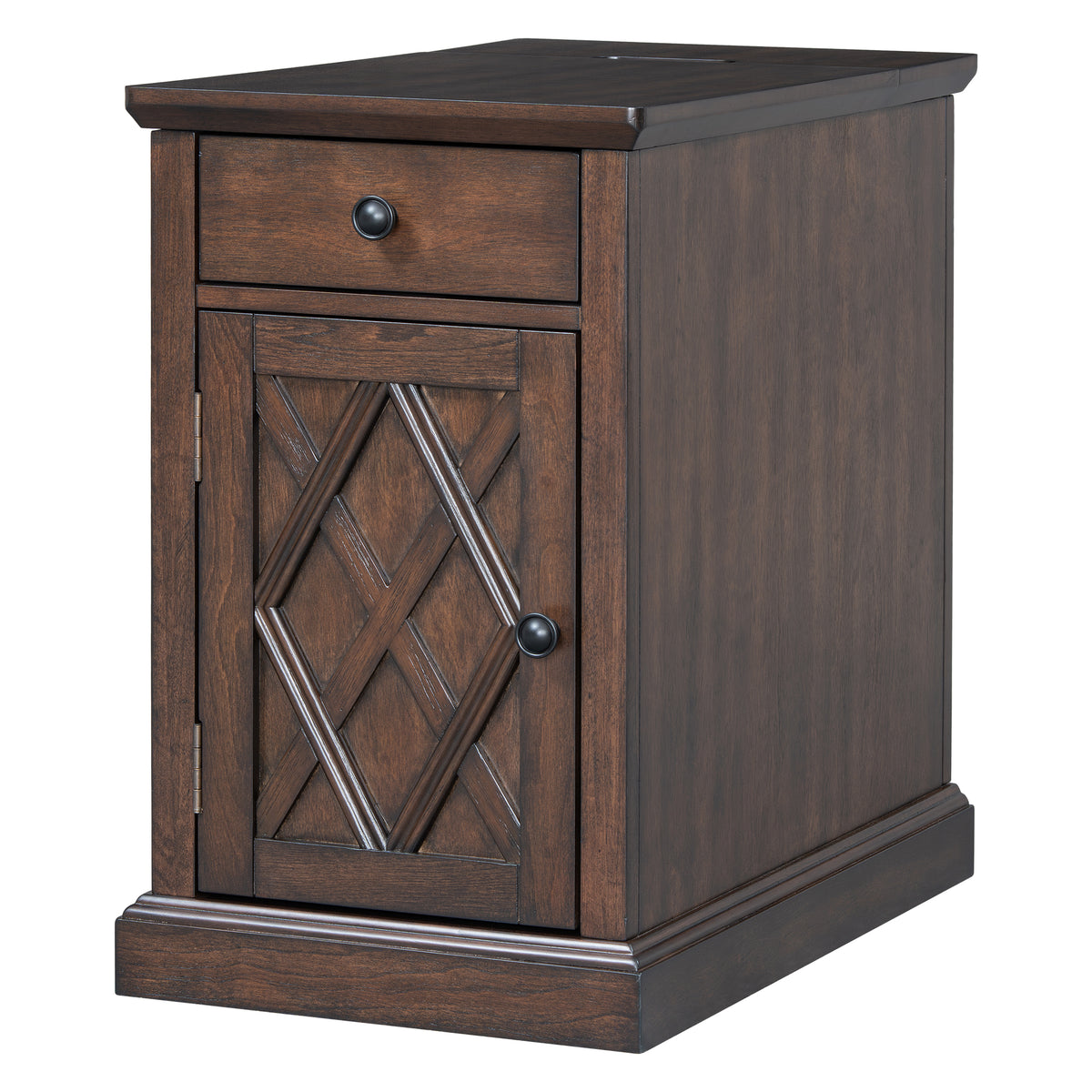 variant-group:rf-n724p353565d|Roomfitters Classic Charging End Table with USB Ports and Storage Drawer, Antique Brown