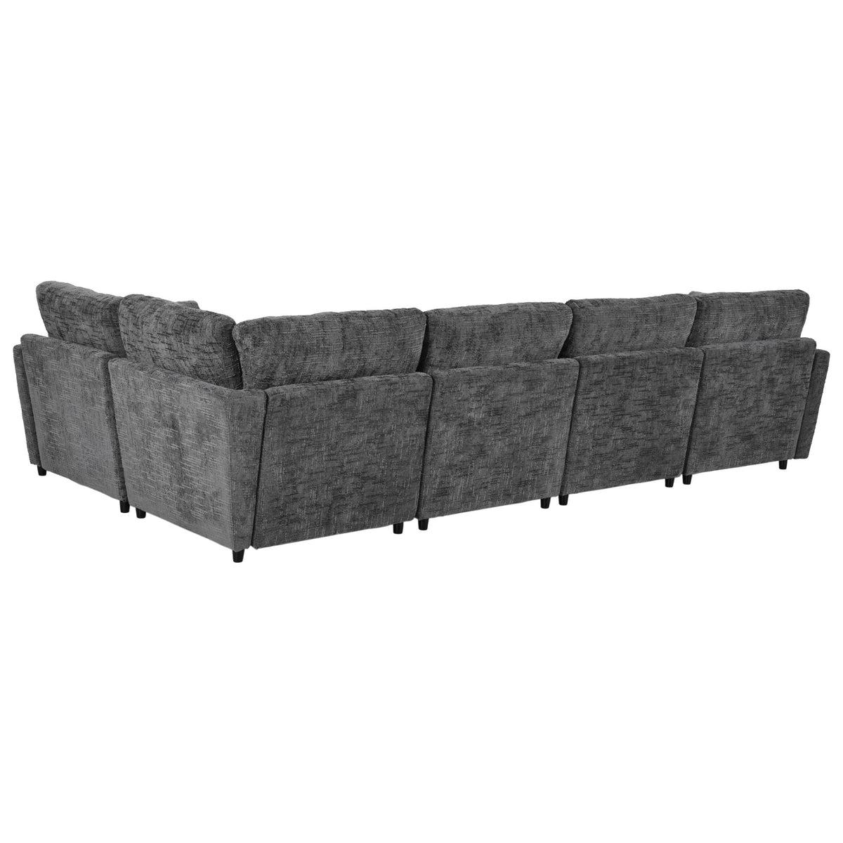 Roomfitters 127" U-Shaped Sectional Sofa, Modern Modular L-Shaped Couch with Movable Ottoman for Living Room, Grey Roomfitters