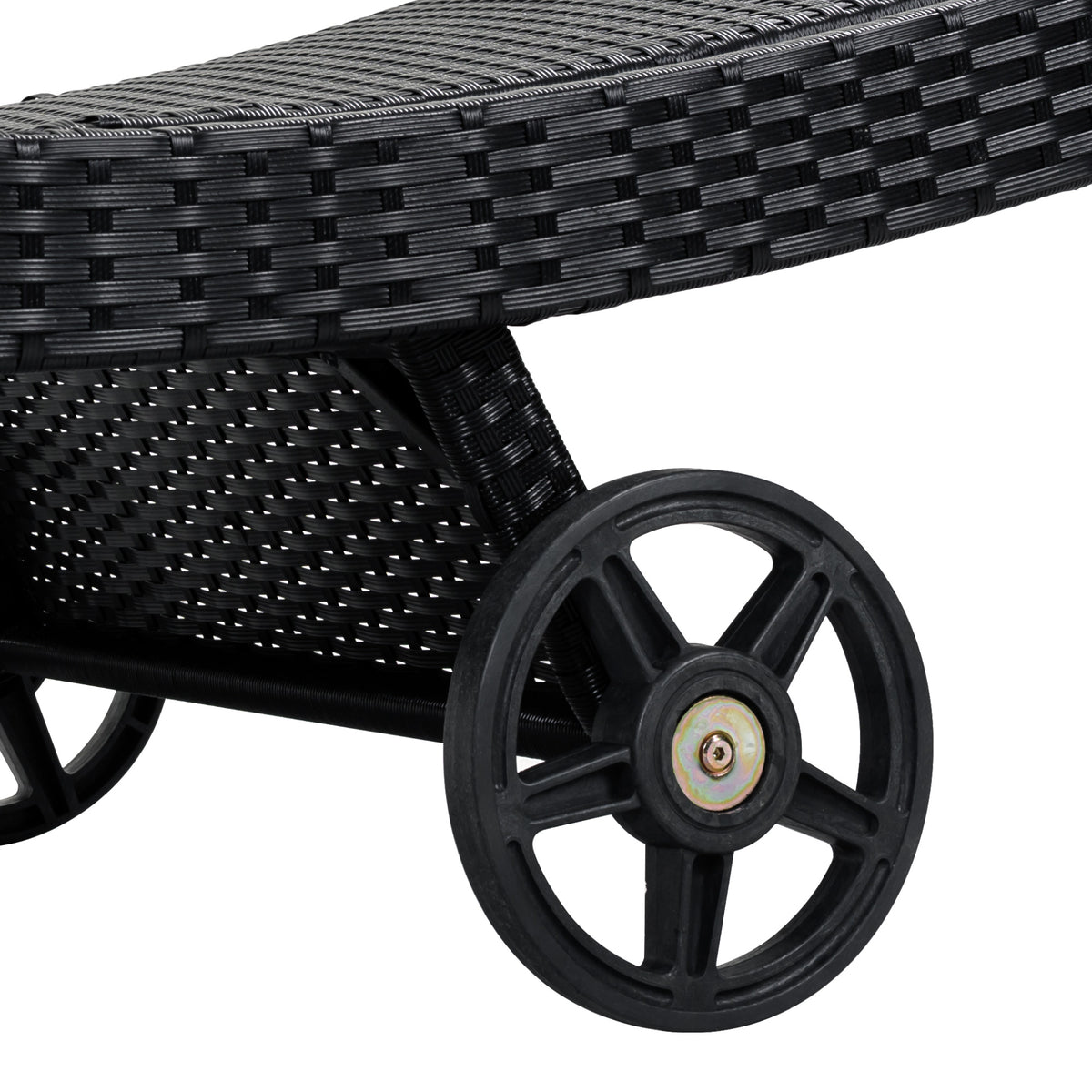 variant-group:rf-n707p395515b|Roomfitters 80"W Patio Chaise Lounge Chairs Set of 2 with Wheels, Folding Table, Adjustable Rattan Loungers, Black