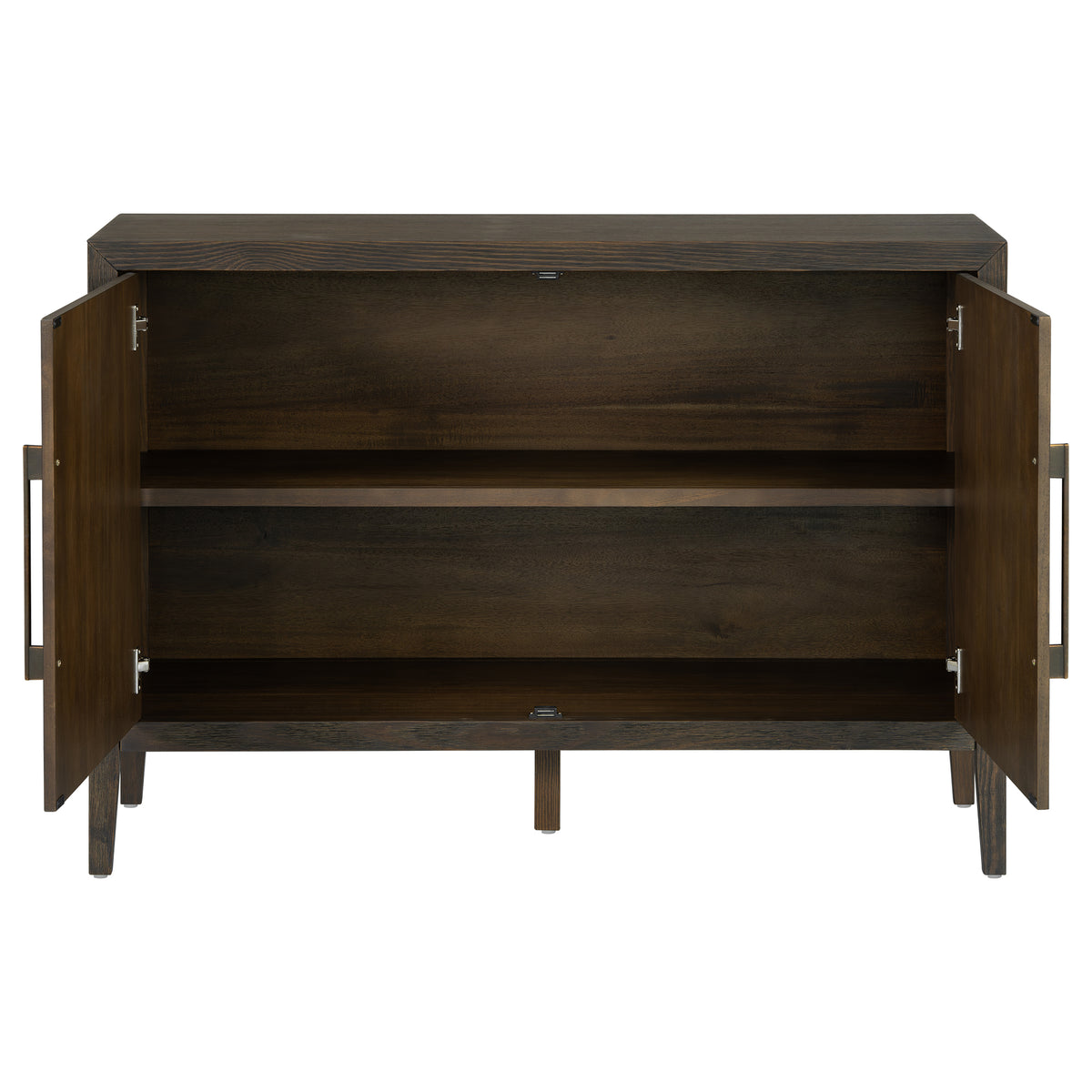 variant-group:rf-n711p410389b|Roomfitters 47.25-Inch Farmhouse Sideboard, 2-Door Buffet Cabinet, Dark Brown Wooden Storage Console, Metal Handles