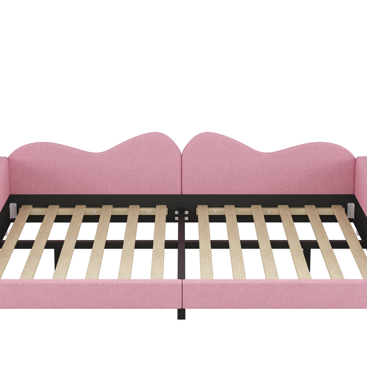 variant-group:rf-n733p234605h|Roomfitters Full Size Upholstered Daybed, Sherpa Fabric Sofa Bed with Cloud-Shaped Backrest, Sturdy and Stylish Design, No Box Spring Needed, Pink