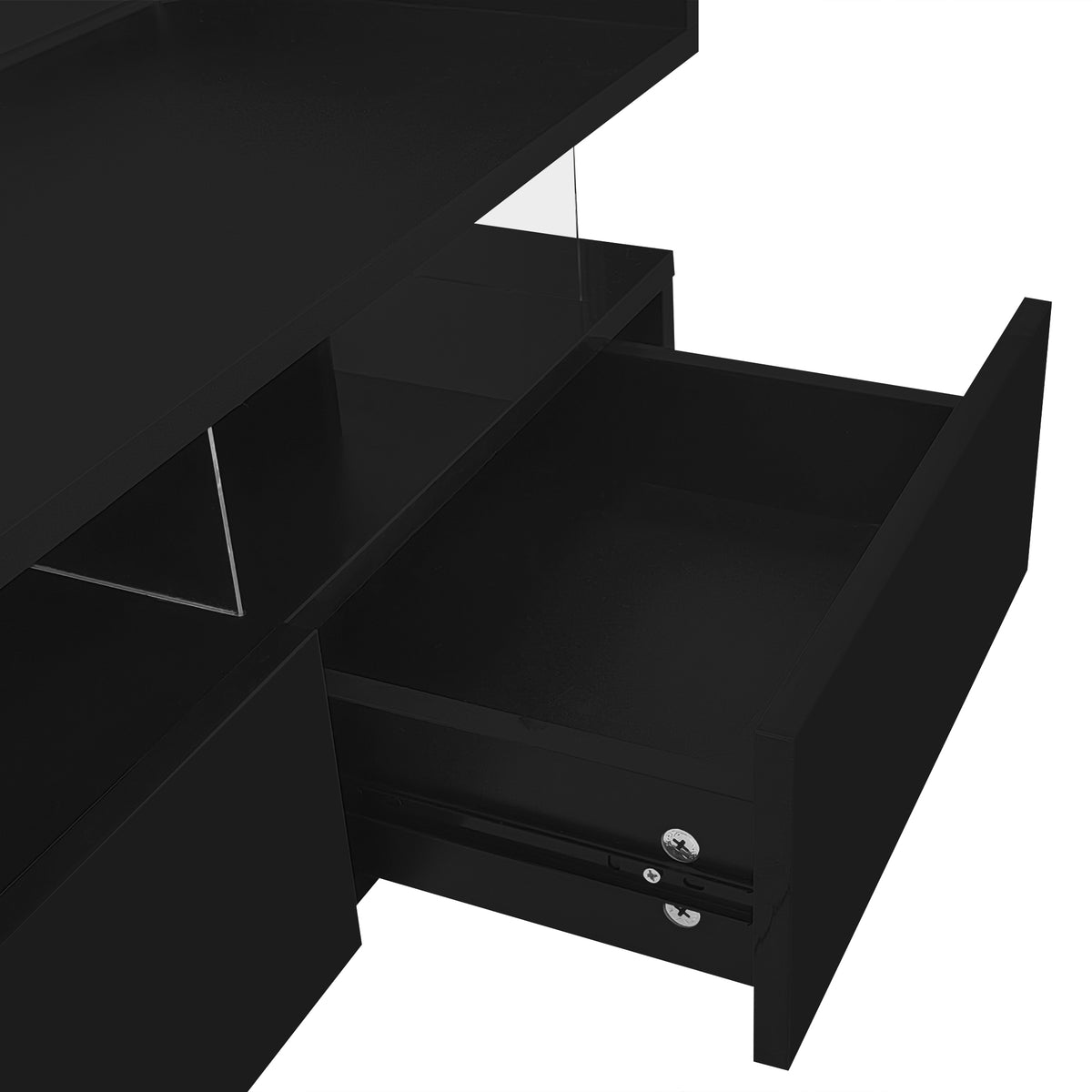 variant-group:rf-n724p290043b|Roomfitters Lift-Top Square Coffee Table with Glass Surface, Hidden Storage, High Gloss Finish, Black