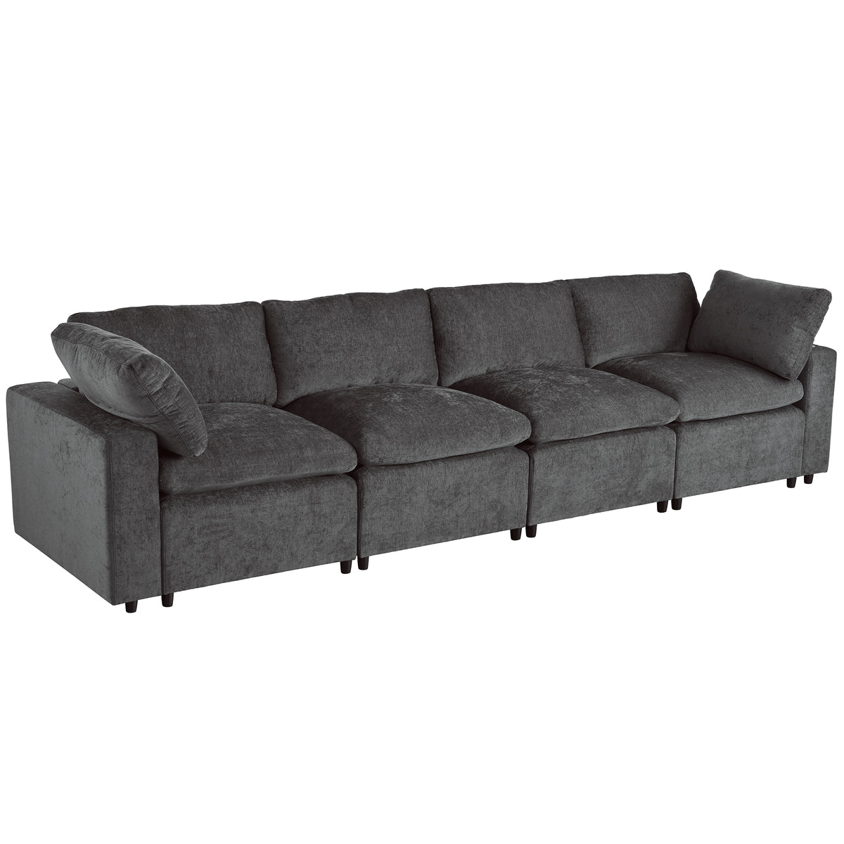 variant-group:rf-n711wy000413aae|Roomfitters Upholstered Modular Sofa with Storage Space, USB Charging Ports, Wireless Charging, Built-in Bluetooth Speaker, Sectional Sofa for Living Room and Apartment, Gray