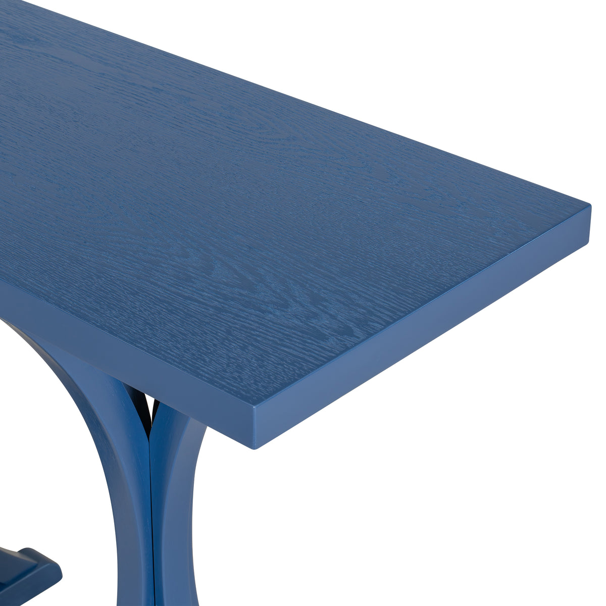 variant-group:rf-n711p295300v|Roomfitters 59.8" Console Table with Oak Veneer Top, Modern Arched Leg Entryway Sofa Table for Hallway & Living Room, Navy Blue