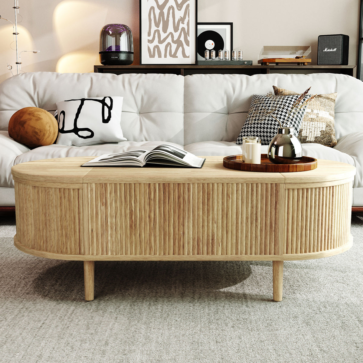 variant-group:rf-n724p416050d|Roomfitters Minimalist Oval Lift-Top Coffee Table with Wood Wave Grain Finish, Acacia Wood