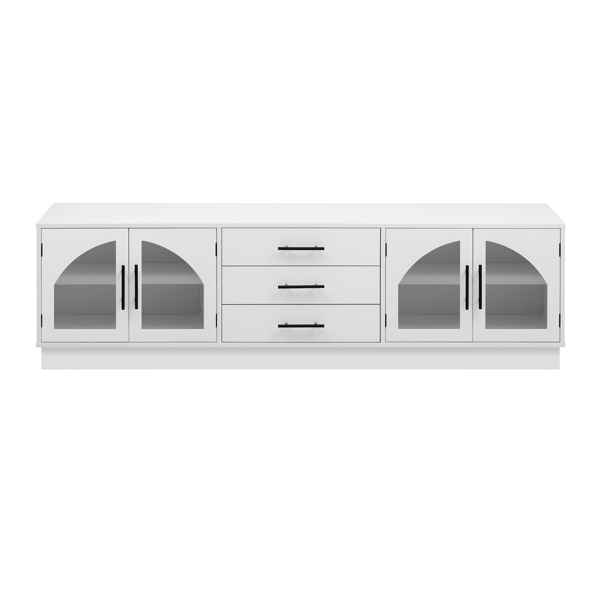 variant-group:rf-n724p284467k|Roomfitters Modern Minimalist TV Stand for up to 75 Inch TV, Entertainment Console Cabinet with Adjustable Shelves, White