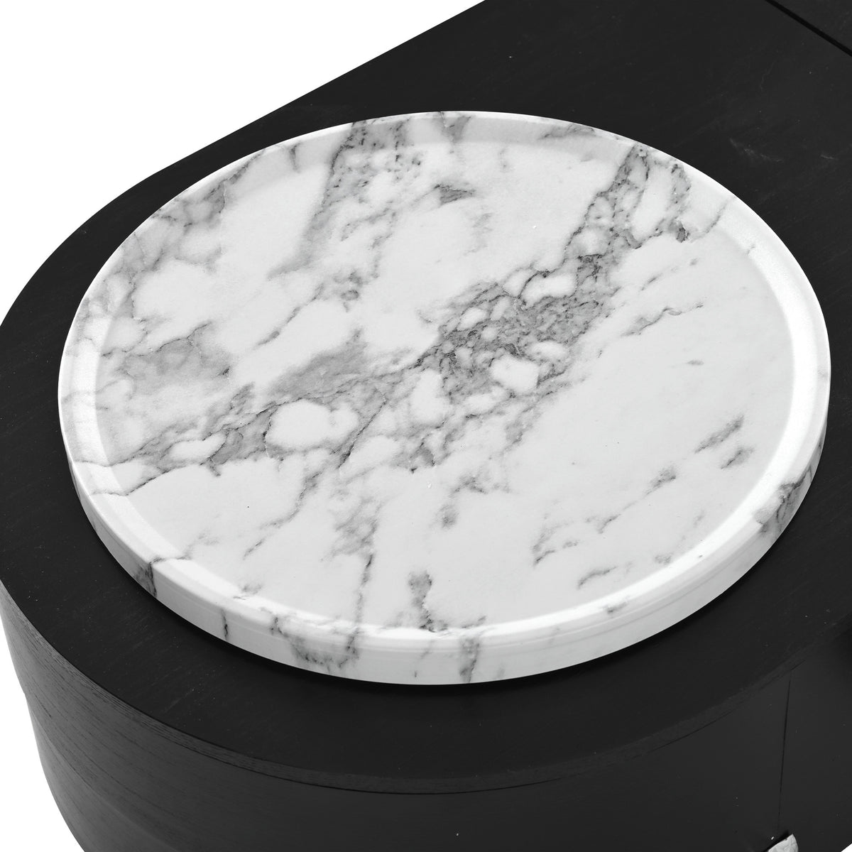 variant-group:rf-n724p228920b|Roomfitters Lift Top Oval Coffee Table with Rotating Marble Tray and Hidden Compartment, Black