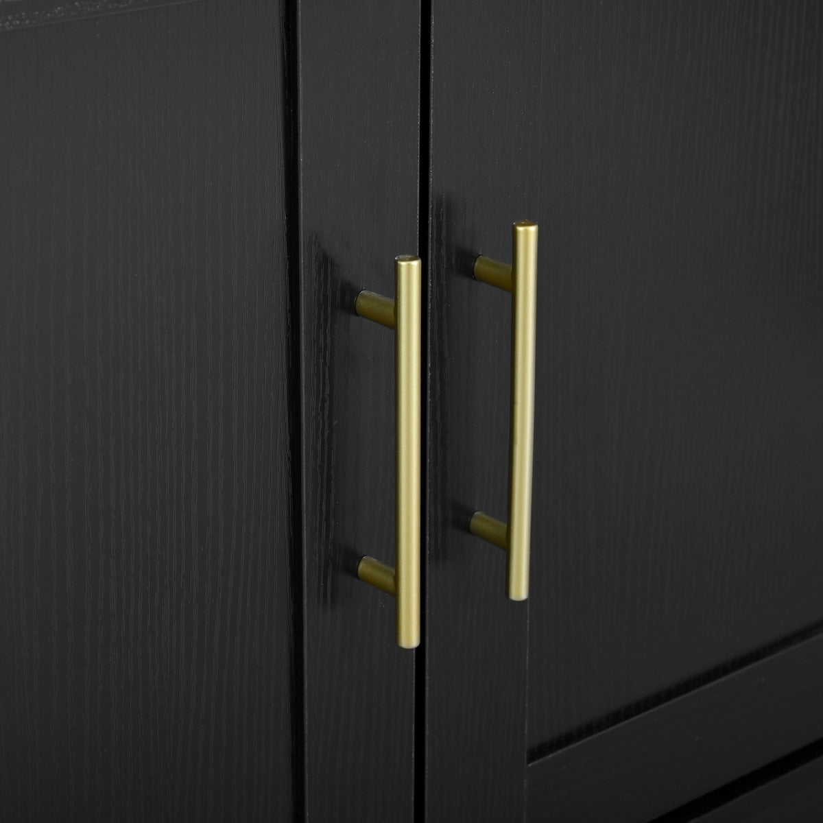 variant-group:rf-n711p437648b|Roomfitters Contemporary Black Melamine MDF Buffet Sideboard Storage Cabinet Acrylic Doors Dining Room Kitchen Console