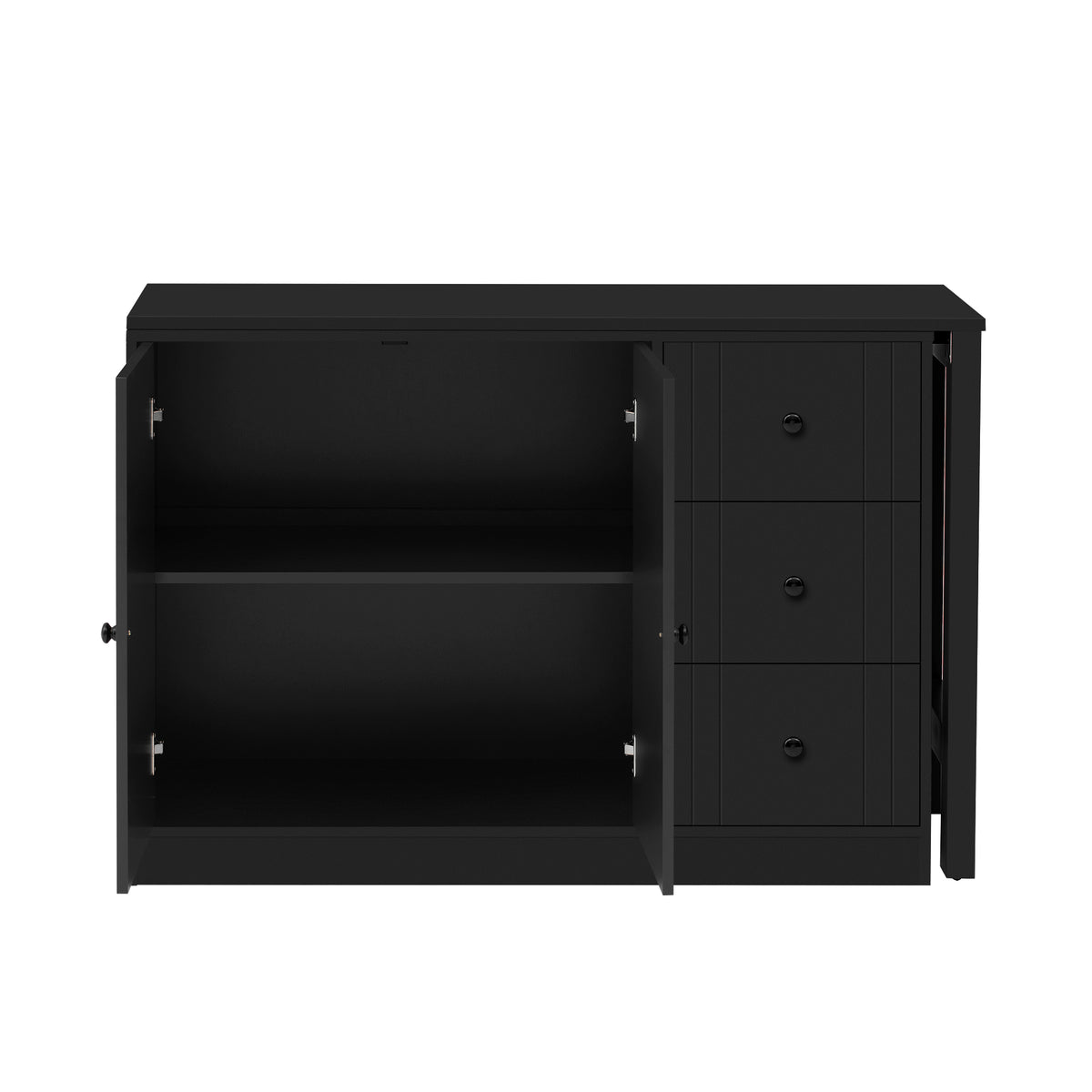 variant-group:rf-n711p334768b|Roomfitters Extendable Sideboard Buffet Cabinet with Storage, Multifunctional Console Table for Dining Room, Black