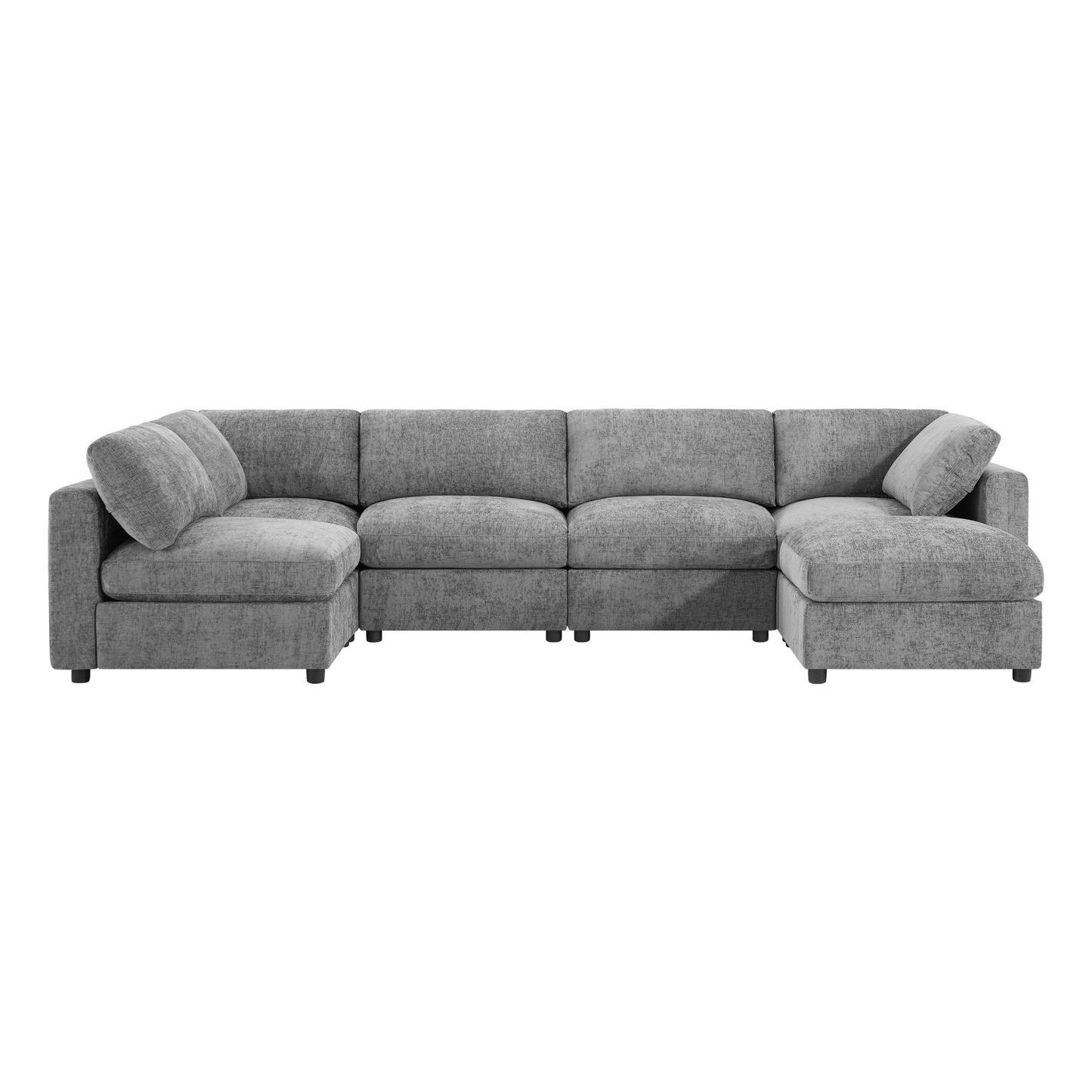 variant-group:rf-n723s9792g|Roomfitters 129 Inch Oversized U-Shaped Modular Sectional Sofa, Large Upholstered Living Room Seating Couch Furniture, Gray