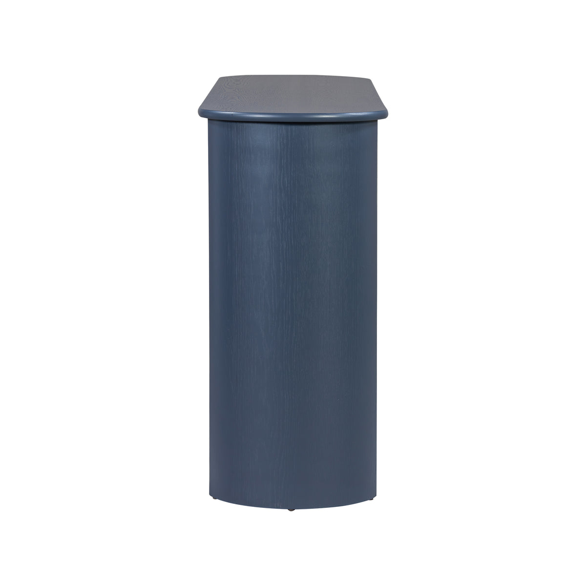 variant-group:rf-n711p395523c|Roomfitters Modern Farmhouse Navy Blue Oak Veneer Semi-Circular Console Table with 3 Drawers and Open Bottom Storage Shelf