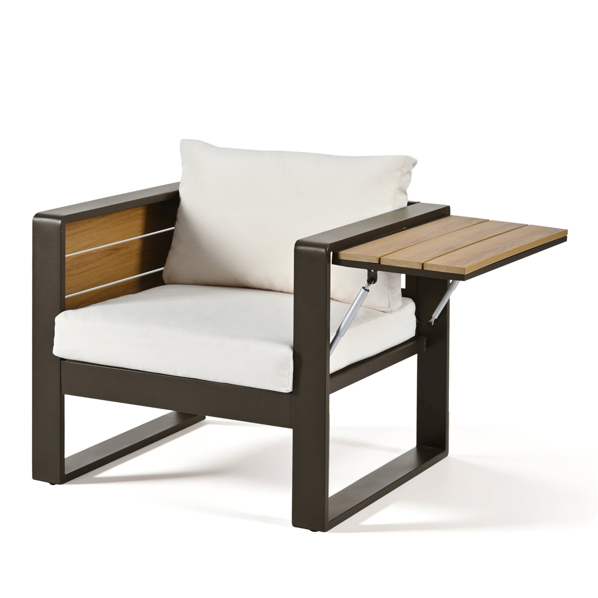 variant-group:rf-n704g201257a|Roomfitters 4-Piece Aluminum Patio Conversation Set with Four Fold-Out Side Trays and Slatted Coffee Table Beige
