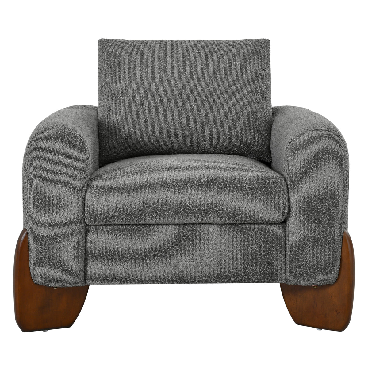 variant-group:rf-n711wy000479aae|Roomfitters Modern 3-Piece Living Room Sofa Set, Bouclé Fabric Loveseat and 2 Armchairs Pack, Grey Pinewood Lounge