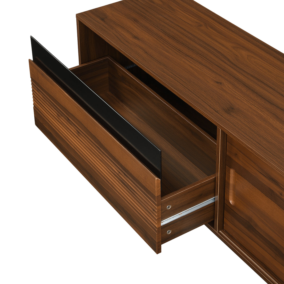 variant-group:rf-n724p360370d|Roomfitters Mid-Century Modern 70" TV Stand Console with Sliding Doors, Brown