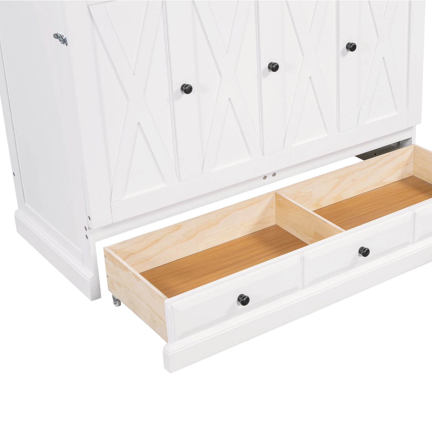 variant-group:rf-n701bs701p170501k|Roomfitters Full Size Murphy Bed Cabinet with Charging Station and Storage Drawer, Freestanding Fold Out Guest Bed, White
