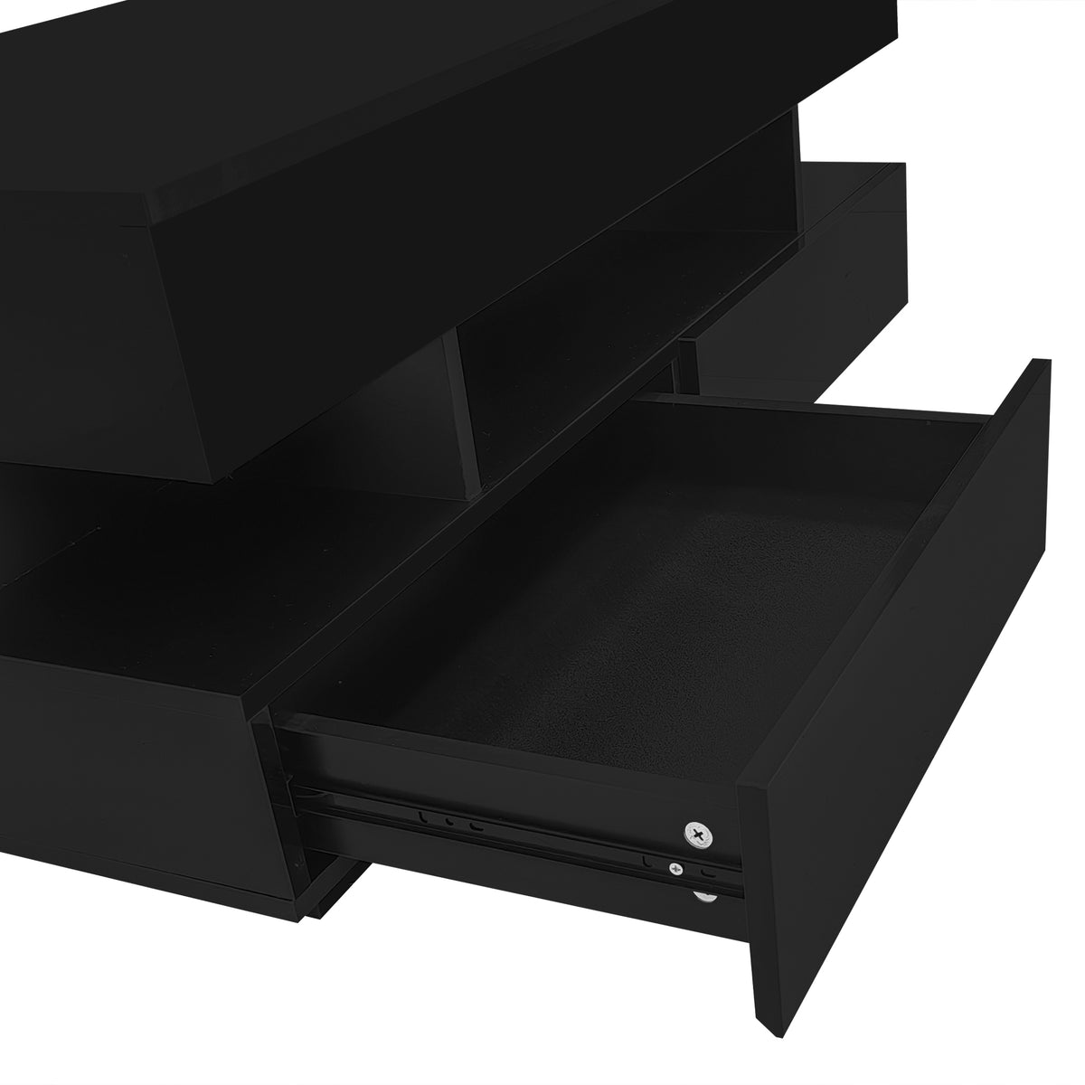 variant-group:rf-n724p290058b|Roomfitters Lift-Top Coffee Table with Hidden Storage and 2 Drawers, Multi-Functional Modern Table, Black
